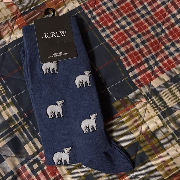 2 for $15 - J. Crew Blue Socks with polar bear Design - Picture 1 of 4